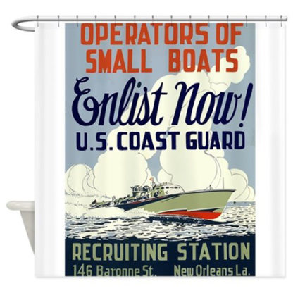 Image: Operators of small boats shower curtain